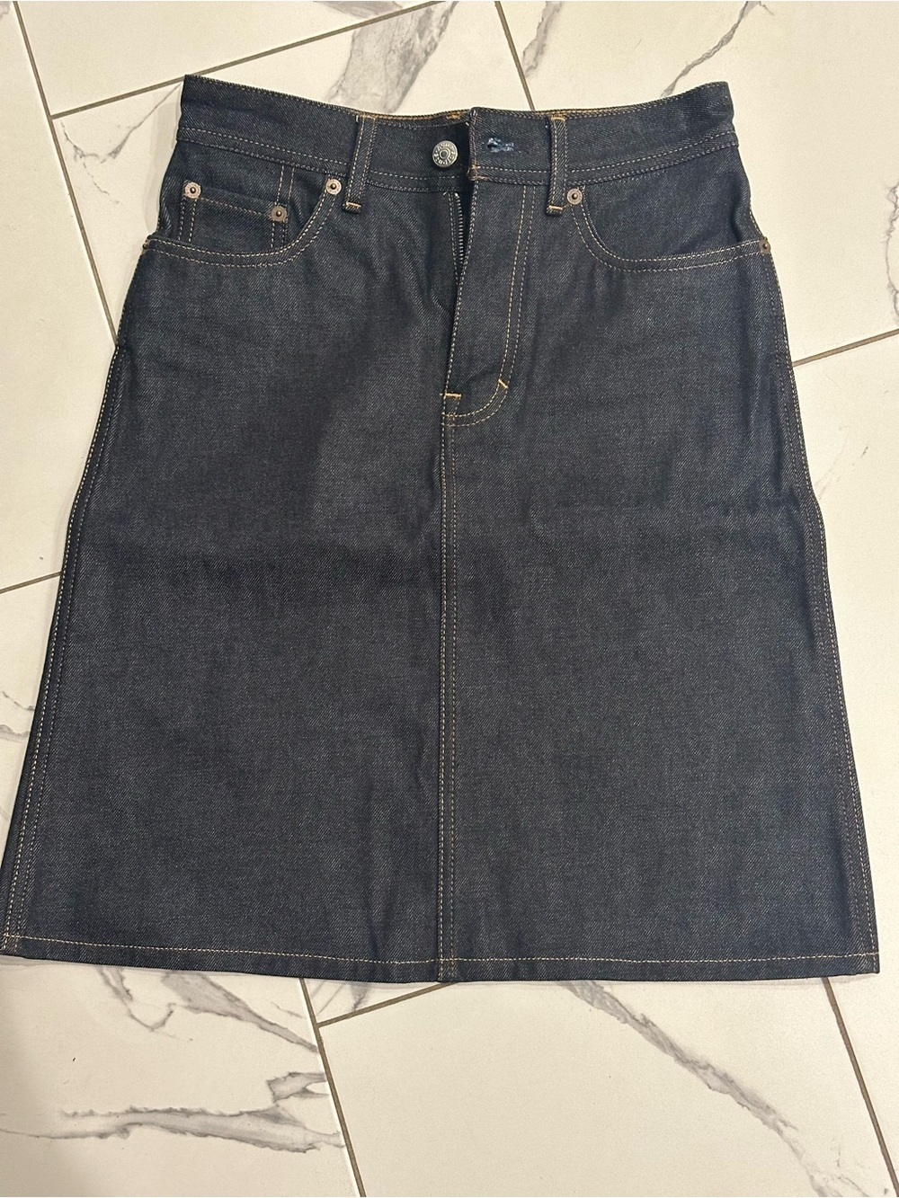 Acne Dark Indigo Denim Midi Skirt